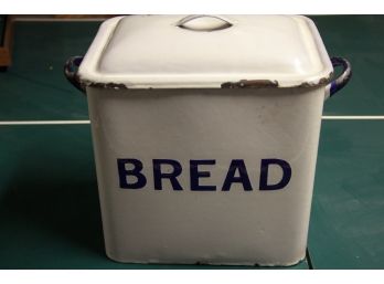 French Enamel Metal Bread Box