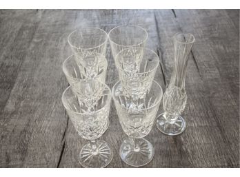 Lot Of Waterford Crystal - Six Goblets And One Bud Vase
