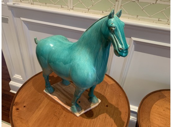 Turquoise Asian Ceramic Horse