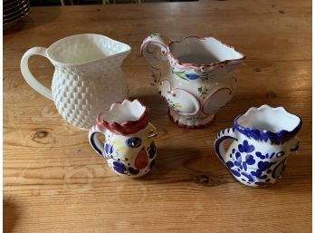 Collection Of 4 Ceramic Pitchers - 1 Tiffany And Company, Portugal And Italy