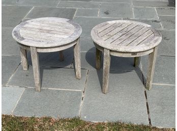 Pair Of Gloster Teak Round Side Tables