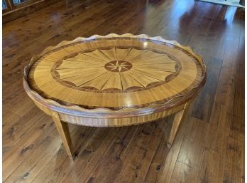 Oval Wood Inlay Coffee Table - Made In The Philippines