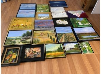 Collection Of 20 Pieces Of Art By Local East End Artist - Acrylic On Canvas - Anna Franklin