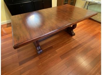 Cherry Wood Dining Table With 4 Leaves With Harp Base
