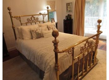 Full Size Ornate Brass Bed - Head Board And Foot Board ONLY