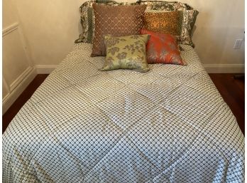 Full Size Mattress And Boxspring On Frame - All Bedding Included