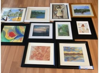Collection Of 10 Pieces Of Art By Local East End Artist - Pastels - Anna Franklin