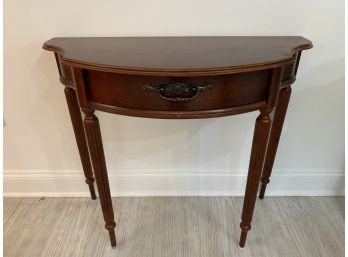 Bombay Dark Wood Demi Lune Side Table With 1 Drawer