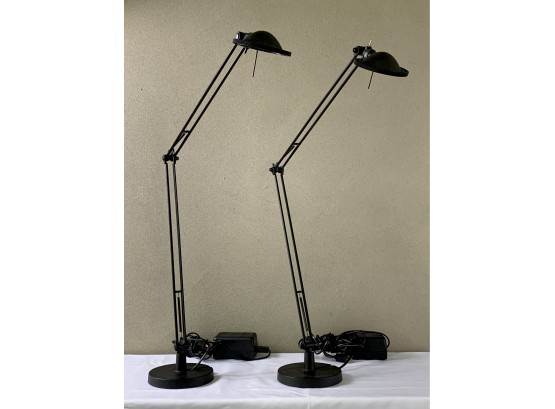 Pair Of Luceplan Berenice Large Table Task Lamps - Black