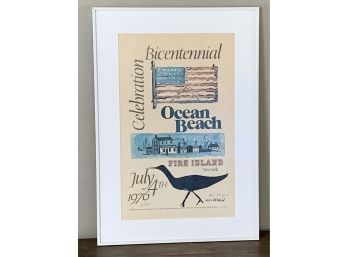 Framed Poster - Bicentennial Celebration Ocean Beach, Fire Island - Signed Alex Redein