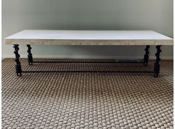 Stone Top Coffee Table With Rebar Base