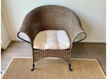 Iron And Rattan Arm Chair (pier One Style)