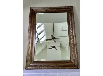 Large Hanging Wall Mirror In Dark Wood Frame - Edward Art