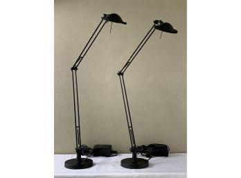 Pair Of Luceplan Berenice Large Table Task Lamps - Black