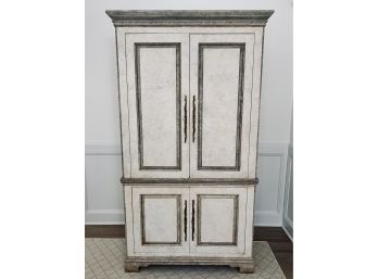 Custom Painted Entertainment Cabinet - 4 Doors, 2 Drawers On Bottom
