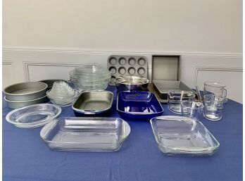 Collection Of Various Kitchen Items - For Baking And Cooking - Heavy Duty Metal And Glass