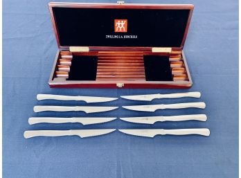 Set Of 8 Zwilling J.A. Henckels Steak Knives In Case - Stainless
