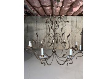 Large Metal (brass Like) Chandelier With 9 Arms
