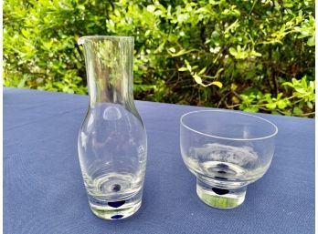 Pair Of Orefors Intermezzo Small Decanter And Single Glass On Stem