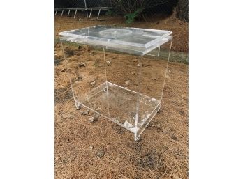 Lucite Television Stand With Swivel Top