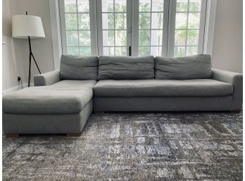 Restoration Hardware Grey Sectional - 2 Pieces With Light Wood Feet