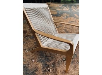 Modern Blonde Wood And Rope Armchair