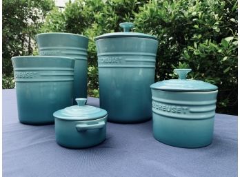 **REVISED** Collection Of 5 Pieces Of Le Creuset Pottery In Color Caribbean