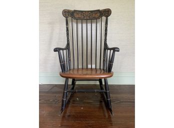 Hitchcock Rocking Chair - Black And Natural