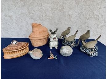 Lot Of Decorative Animals - Birds And Rabbits