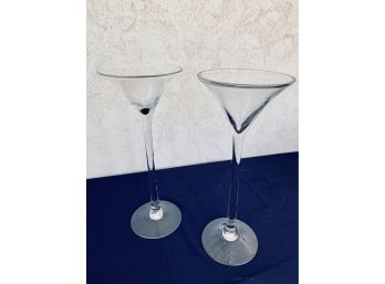 Pair Of Large Martini Glasses - Decorative