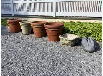 Collection Of Planters - Terracotta, Concrete And Resin