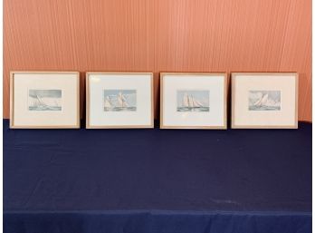 Set Of 4 Framed Sailboat Prints