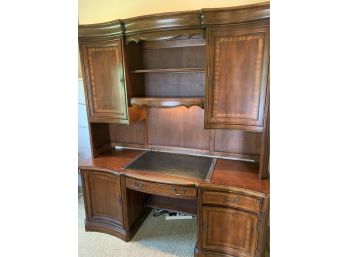 Large Lighted Office Unit - Dark Wood - 2 Pieces