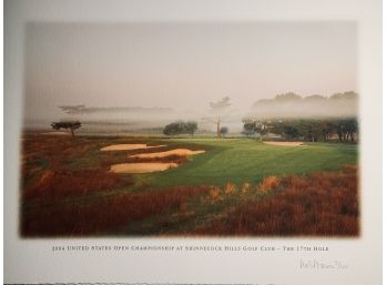 Signed Unframed Rob Brown Print 2004 US Open Championship At Shinnecock Hills Golf Club - The 17th Hole 5/100