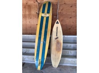 Lot Of 2 Surboards - Hanalei Shaped By Tustin Long Board And Channel Islands Al Merrick