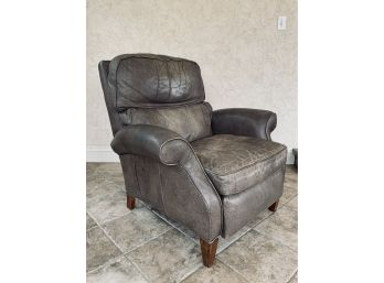 Distressed Grey Leather Recliner - Hancock And Moore