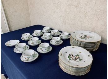 Set Of Herend Porcelain Rothschild Bird Pattern China