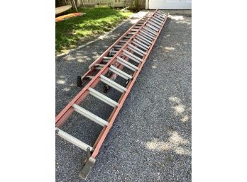 Pair Of Fiberglass Extension Ladders - Werner And Louisville