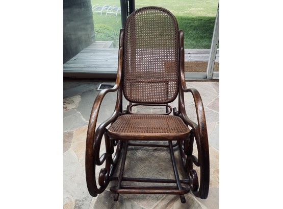 Antique Cane And Bentwood Rocking Chair
