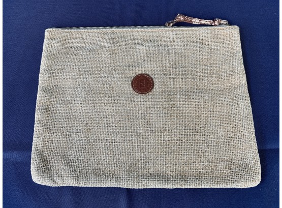 Fendi Envelope Clutch - Cotton Jute Fabric With Logo Fabric Inside