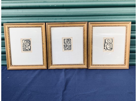 Set Of 3 Small Framed Signed George Roualt  Prints 1985