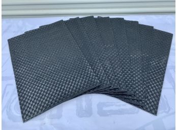 Set Of 8 Black Woven Leather Placemats