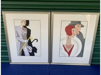 Pair Of Framed And Signed Prints By Unknown French Printmaker
