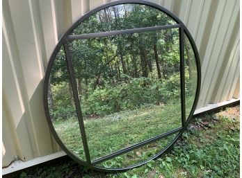 Modern Metal Framed Round Mirror