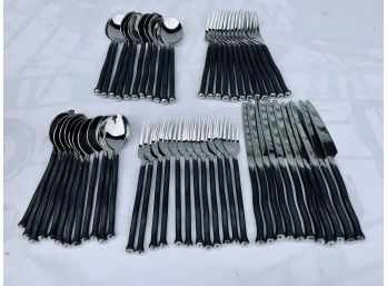 Set Of Forged Wrought Iron Flatware - Service For 12