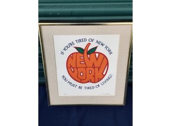 Framed Signed Numbered Tony Graham 18/150-  If Youre Tired Of New York You Must Be Tired Of Living
