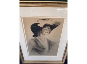 Framed Signed Edgar Chahine Silverpoint Drawing