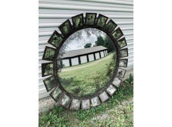 Large Antique Glass Mirror With Panel