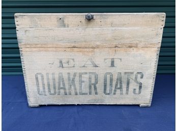 Antique Pine Storage Box - Eat Quaker Oats