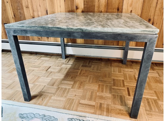 Square Table With Marble Top And Metal Base